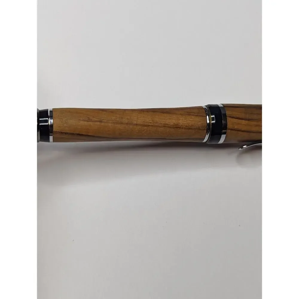 Graduate Twist Pen Silver Metal Finish Oak‎ Body Hand Turned Pen